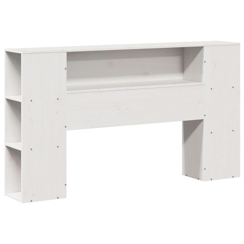 vidaXL fehér tömör fenyőfa könyvespolcos ágy matrac nélkül 120x190 cm