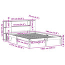 vidaXL tömör fenyőfa könyvespolcos ágy matrac nélkül 135 x 190 cm