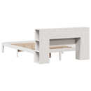 vidaXL fehér tömör fenyőfa könyvespolcos ágy matrac nélkül 135x190 cm