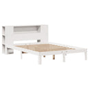 vidaXL fehér tömör fenyőfa könyvespolcos ágy matrac nélkül 160x200 cm