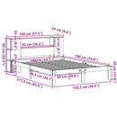 vidaXL barna tömör fenyőfa könyvespolcos ágy matrac nélkül 140 x 190cm