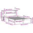 vidaXL barna tömör fenyőfa könyvespolcos ágy matrac nélkül 140 x 200cm