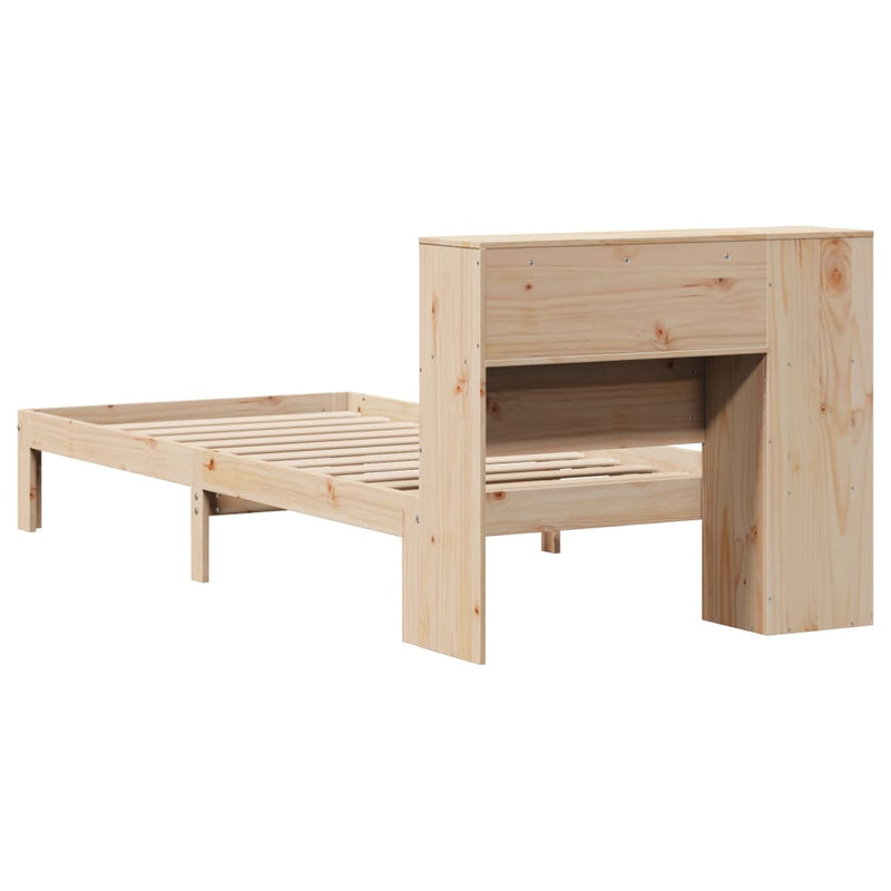 vidaXL tömör fenyőfa könyvespolcos ágy matrac nélkül 75 x 190 cm