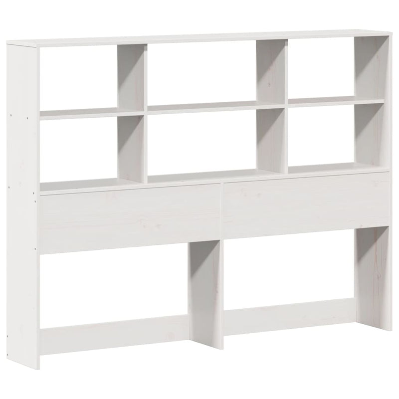 vidaXL fehér tömör fenyőfa könyvespolcos ágy matrac nélkül 120x190 cm