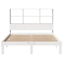 vidaXL fehér tömör fenyőfa könyvespolcos ágy matrac nélkül 160x200 cm