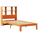 vidaXL barna tömör fenyőfa könyvespolcos ágy matrac nélkül 75 x 190 cm