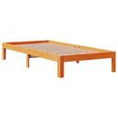 vidaXL barna tömör fenyőfa könyvespolcos ágy matrac nélkül 75 x 190 cm