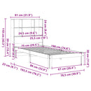 vidaXL barna tömör fenyőfa könyvespolcos ágy matrac nélkül 75 x 190 cm