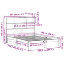 vidaXL barna tömör fenyőfa könyvespolcos ágy matrac nélkül 135 x 190cm