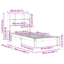 vidaXL barna tömör fenyőfa könyvespolcos ágy matrac nélkül 100 x 200cm