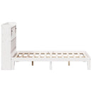 vidaXL fehér tömör fenyőfa könyvespolcos ágy matrac nélkül 135x190 cm