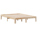 vidaXL tömör fenyőfa könyvespolcos ágy matrac nélkül 140 x 190 cm