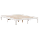 vidaXL fehér tömör fenyőfa könyvespolcos ágy matrac nélkül 140x190 cm