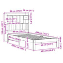 vidaXL tömör fenyőfa könyvespolcos ágy matrac nélkül 90 x 200 cm