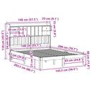 vidaXL tömör fenyőfa könyvespolcos ágy matrac nélkül 140 x 200 cm