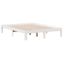 vidaXL fehér tömör fenyőfa könyvespolcos ágy matrac nélkül 140x200 cm