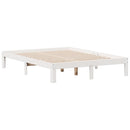 vidaXL fehér tömör fenyőfa könyvespolcos ágy matrac nélkül 160x200 cm