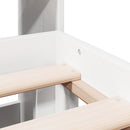 vidaXL fehér tömör fenyőfa könyvespolcos ágy matrac nélkül 180x200 cm