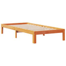 vidaXL barna tömör fenyőfa könyvespolcos ágy matrac nélkül 75 x 190 cm