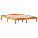 vidaXL barna tömör fenyőfa könyvespolcos ágy matrac nélkül 135 x 190cm