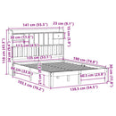 vidaXL barna tömör fenyőfa könyvespolcos ágy matrac nélkül 135 x 190cm