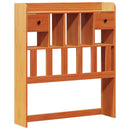 vidaXL barna tömör fenyőfa könyvespolcos ágy matrac nélkül 100 x 200cm