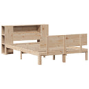 vidaXL tömör fenyőfa könyvespolcos ágy matrac nélkül 135 x 190 cm