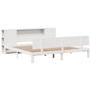 vidaXL fehér tömör fenyőfa könyvespolcos ágy matrac nélkül 180x200 cm