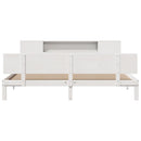 vidaXL fehér tömör fenyőfa könyvespolcos ágy matrac nélkül 180x200 cm