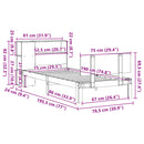 vidaXL tömör fenyőfa könyvespolcos ágy matrac nélkül 75 x 190 cm