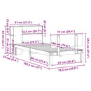 vidaXL fehér tömör fenyőfa könyvespolcos ágy matrac nélkül 75 x 190 cm