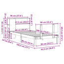 vidaXL tömör fenyőfa könyvespolcos ágy matrac nélkül 90 x 190 cm
