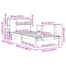 vidaXL tömör fenyőfa könyvespolcos ágy matrac nélkül 90 x 200 cm