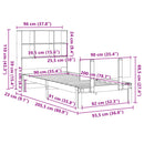 vidaXL tömör fenyőfa könyvespolcos ágy matrac nélkül 90 x 200 cm