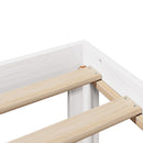 vidaXL fehér tömör fenyőfa könyvespolcos ágy matrac nélkül 140x200 cm