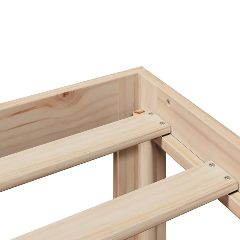 vidaXL tömör fenyőfa könyvespolcos ágy matrac nélkül 150 x 200 cm