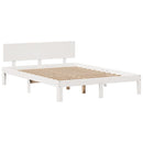 vidaXL fehér tömör fenyőfa könyvespolcos ágy matrac nélkül 160x200 cm