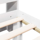 vidaXL fehér tömör fenyőfa könyvespolcos ágy matrac nélkül 75 x 190 cm