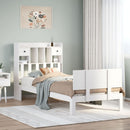 vidaXL fehér tömör fenyőfa könyvespolcos ágy matrac nélkül 75 x 190 cm