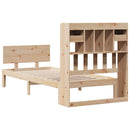 vidaXL tömör fenyőfa könyvespolcos ágy matrac nélkül 90 x 190 cm