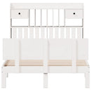 vidaXL fehér tömör fenyőfa könyvespolcos ágy matrac nélkül 135x190 cm