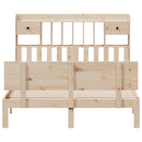 vidaXL tömör fenyőfa könyvespolcos ágy matrac nélkül 140 x 190 cm