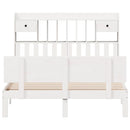 vidaXL fehér tömör fenyőfa könyvespolcos ágy matrac nélkül 140x190 cm