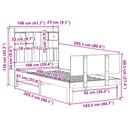 vidaXL tömör fenyőfa könyvespolcos ágy matrac nélkül 100 x 200 cm