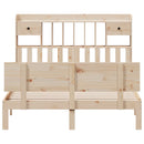 vidaXL tömör fenyőfa könyvespolcos ágy matrac nélkül 140 x 200 cm