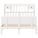 vidaXL fehér tömör fenyőfa könyvespolcos ágy matrac nélkül 140x200 cm