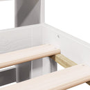 vidaXL fehér tömör fenyőfa könyvespolcos ágy matrac nélkül 140x200 cm