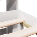 vidaXL fehér tömör fenyőfa könyvespolcos ágy matrac nélkül 150x200 cm