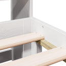 vidaXL fehér tömör fenyőfa könyvespolcos ágy matrac nélkül 160x200 cm