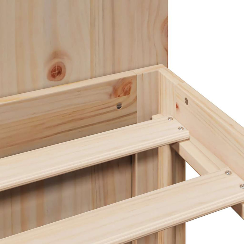 vidaXL tömör fenyőfa könyvespolcos ágy matrac nélkül 120 x 190 cm